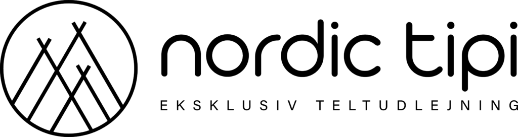 Nordic Tipi - eksklusiv teltudlejning - primært sort logo i horisontal version med transparent baggrund